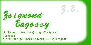 zsigmond bagossy business card